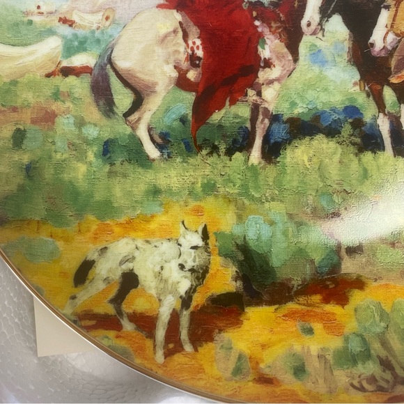 BNSF Railway Collector Plate, 2008 Safety Award "ALONG THE OLD TRAIL" Indian - Picture 3 of 5